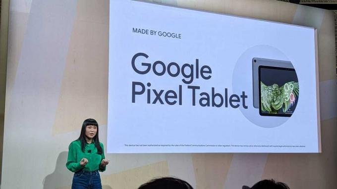 Google Pixel Tablet durante l'evento Made By Google