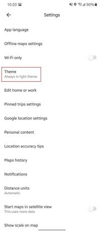 הגדרות נושא מפות Google
