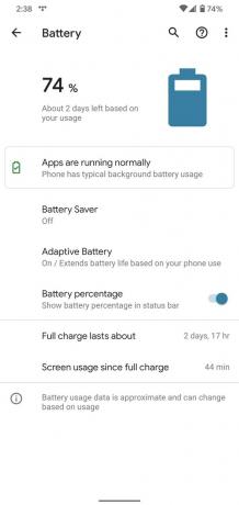 Batteria Android 10