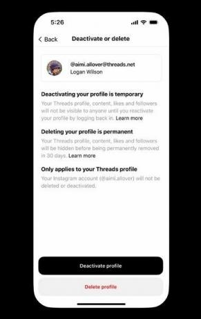 Threads lader nu brugere slette deres konto uden at skade deres Instagram-profil.