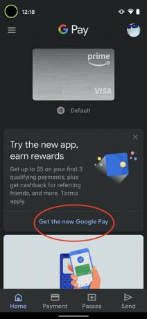 1. samm Vana Google Pay rakendus
