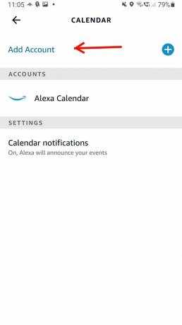 Aplikácia Alexa Pridať účet kalendára