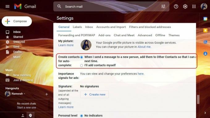 Gmail Остановить автоматическое добавление контакта