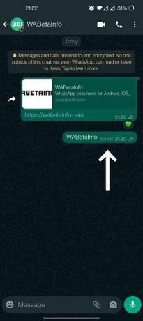 „WhatsApp“ šiuo metu yra kuriama redaguotų pranešimų funkcijos versija.