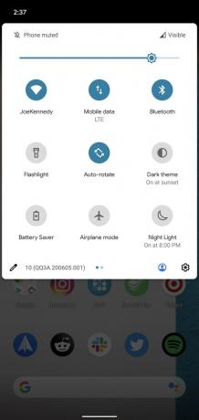 Impostazioni rapide di Android 10