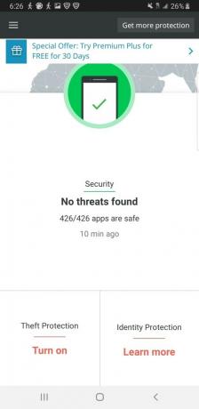 Capture d'écran de l'application gratuite Lookout Security
