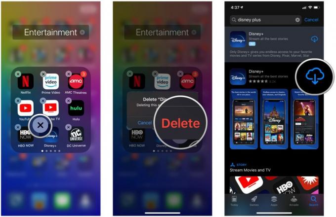 Verwijder uw app, bevestig en download hem opnieuw