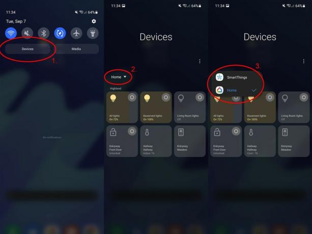 Samsung Galaxy Z Flip 3 Okładka zrzutu ekranu Powiadomienia urządzenia Shade