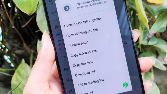 Preview links-optie in Google Chrome voor Android