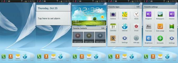 شاشات T-Mobile Samsung Galaxy Note 2 الرئيسية