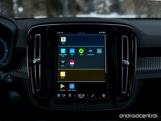 Tela inicial do Android Automotive