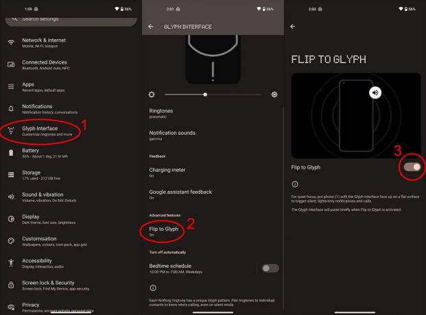 Mengaktifkan Flip to Glyph di telepon Tidak Ada (1)