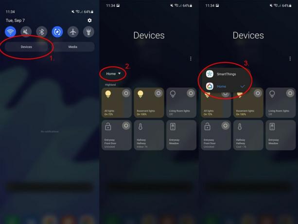 Dispositifs d'ombre de notification de couverture Samsung One UI 4