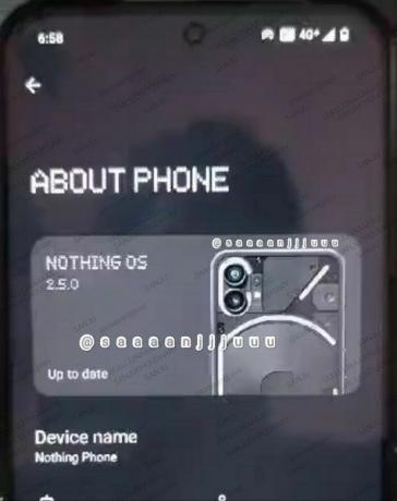 Údajný pohľad na predný displej telefónu Nothing Phone 2a.