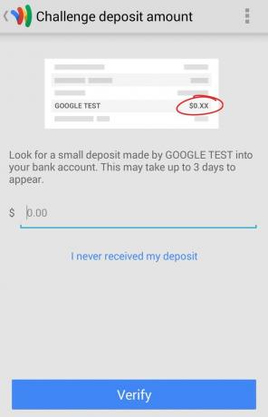 Vérification du compte Google Wallet