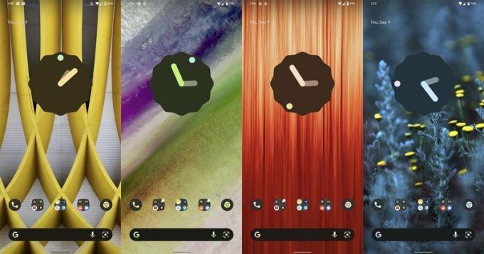 Colori dell'orologio della schermata iniziale di Android 12 Beta 5