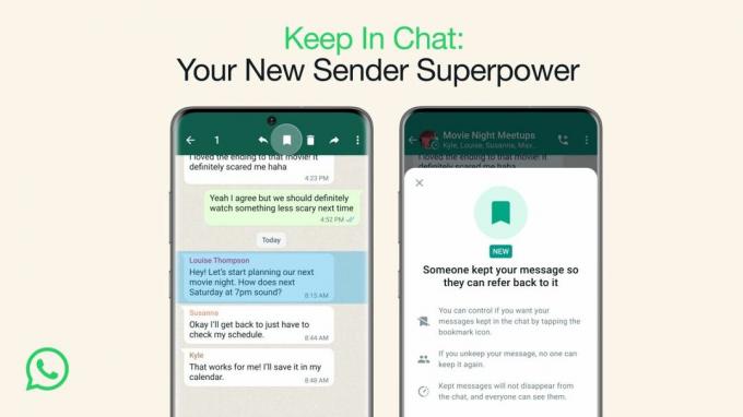 Опция WhatsApp за запазване на изчезващо съобщение