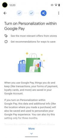 Passaggio 5 Nuova personalizzazione dell'app Google Pay
