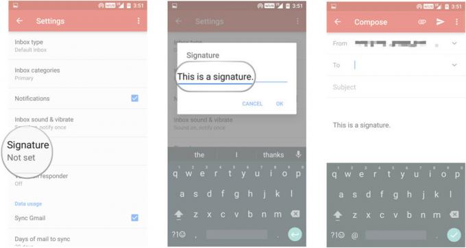 Gmail menambahkan tanda tangan Android
