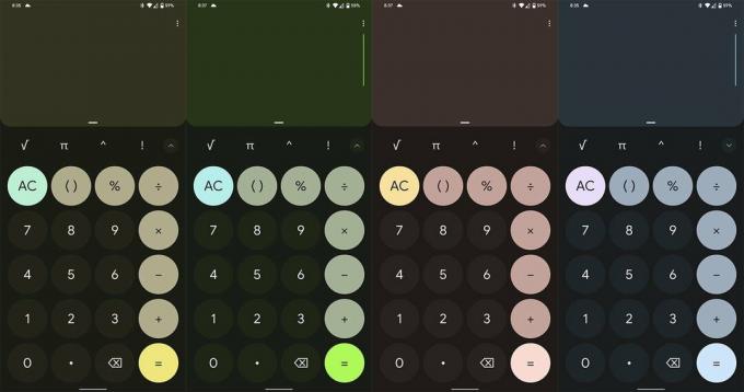 Barvy kalkulačky Android 12 Beta 5