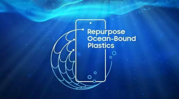 Gráfico de reutilización de plásticos oceánicos de Samsung