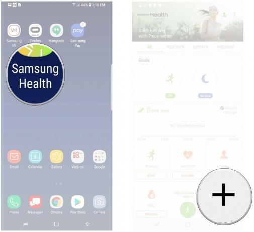 Öffnen Sie Samsung Health und tippen Sie auf Elemente verwalten