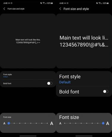 Samsung Galaxy Z Flip 3 Lettertype-instellingen weergeven