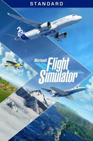 Arte della scatola del simulatore di volo Microsoft