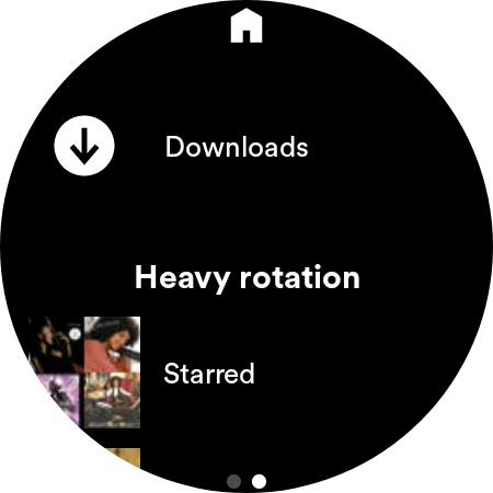 Zrzut ekranu Spotify na Wear OS 3