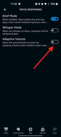 Как да активирате адаптивния том на Alexa 4