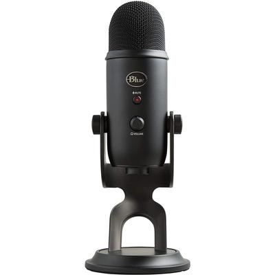 Modrý Yeti kondenzátorový mikrofón s mikrofónom blackout