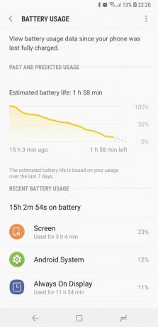 Живот на батерията на Galaxy Note 8