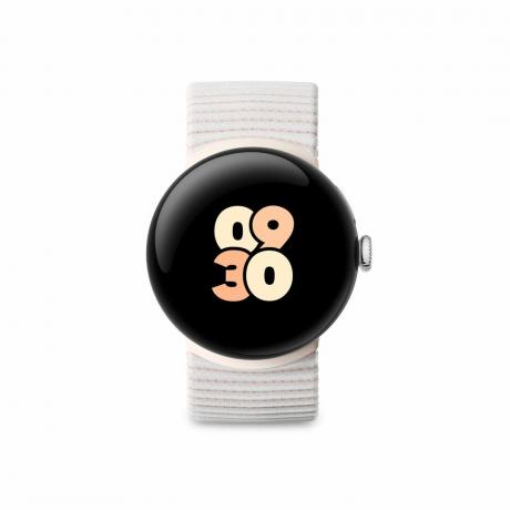Bracelet extensible en porcelaine sur rendu carré de la Pixel Watch 2