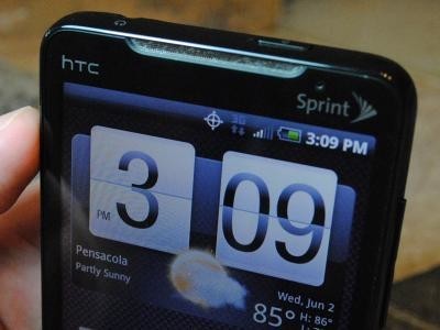Słuchawka Sprint HTC Evo 4G i przedni aparat