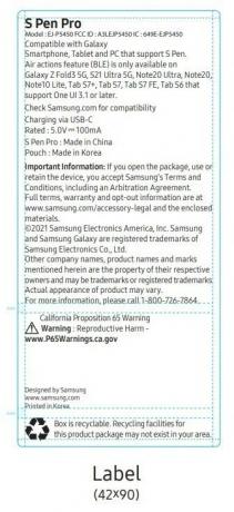 Samsung S Pen Pro Fcc kartotēka