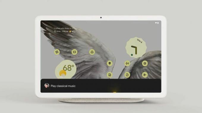 Čelní pohled na nový tablet Google Pixel.