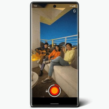 Snapchat gravando um vídeo com o Pixel Night Sight