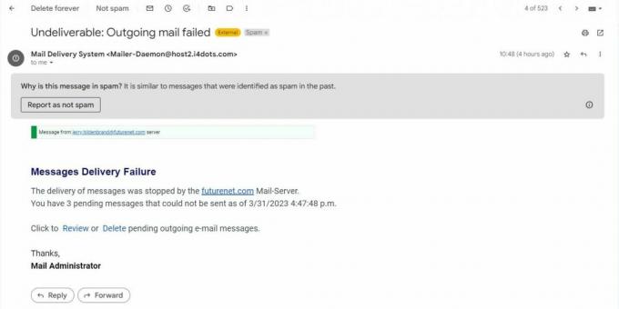 Penipuan email yang jelas