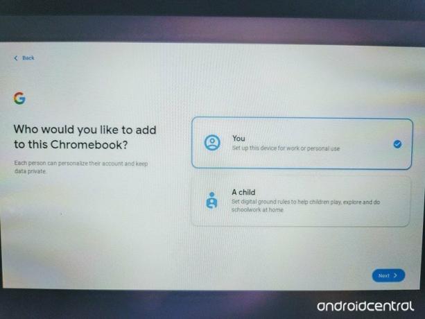 „Chromebook“ vaiko paskyros sąranka