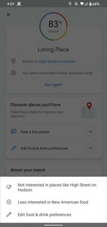 A Google Maps éttermi ajánlásai