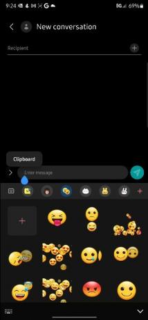 Par de emojis de teclado Samsung