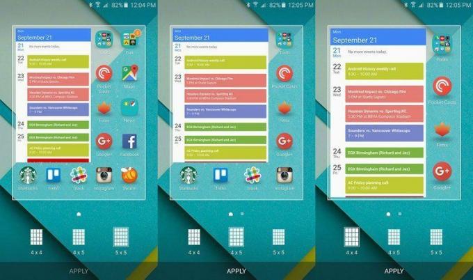 Galaxy Note 5 startskärmsinställning för rutnät