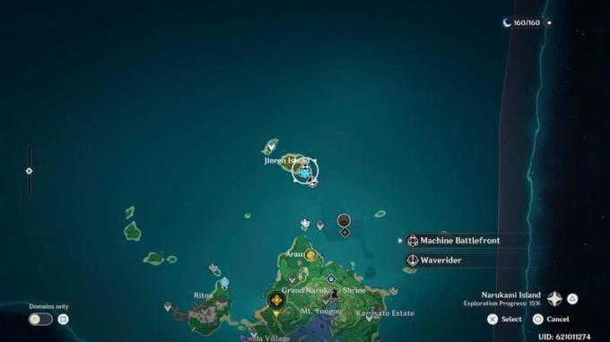 Карта острва Јинрен Генсхин Импацт