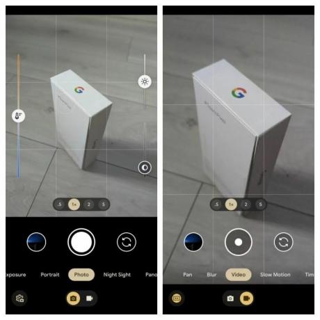 Google Kamera-modusbryter bytter mellom bilde- og videomodus