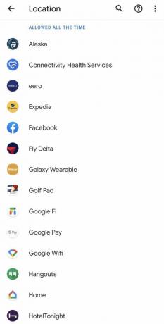 הגדרות מיקום של Google Pixel 4 XL