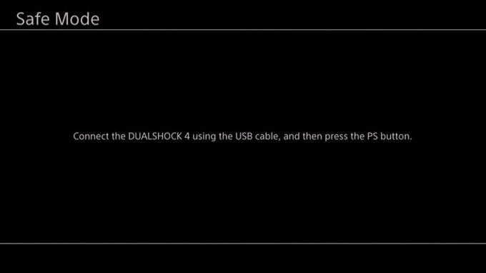 Bildschirm für die Wiederherstellung der abgesicherten PS4-Datenbank
