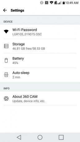 LG CAM 360 na Androidu