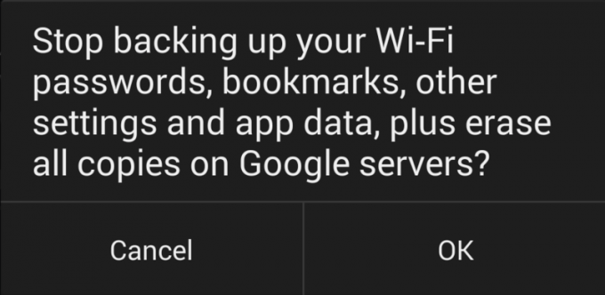 Wifi-backupmeddelelse