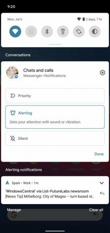 إخطارات المحادثة في Android 11
