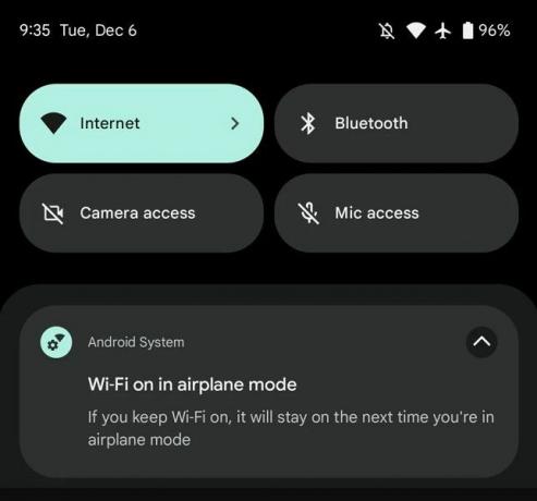 O Wi-Fi permanece conectado mesmo durante o modo Avião em dispositivos Pixel.